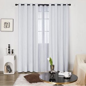 Grayish white BLACKOUT curtains